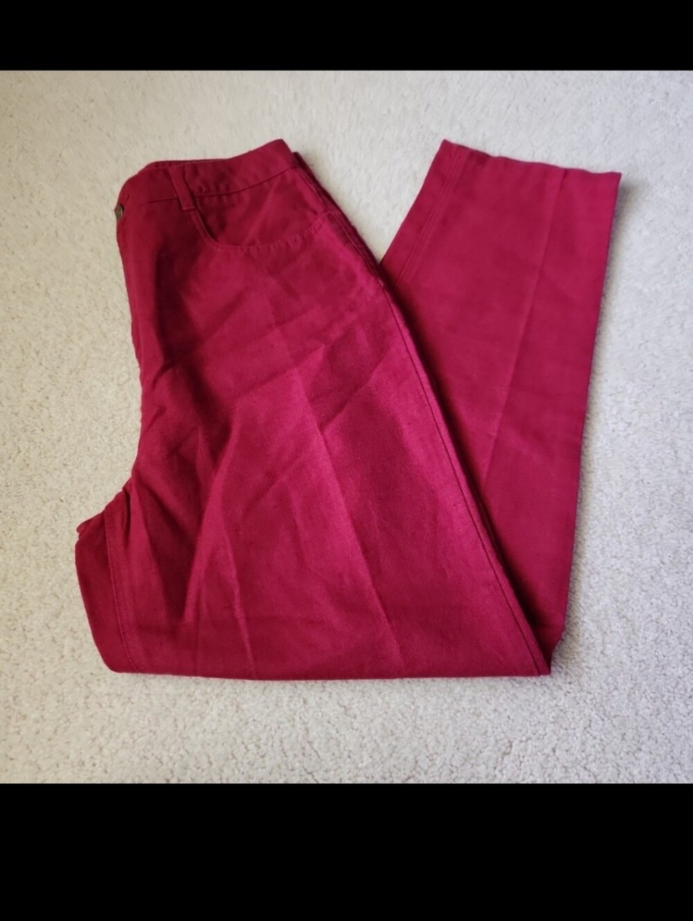 Talbots Irish Linen Blend Burgundy Pants.
